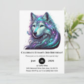 Galactische Spirit Wolf Verjaardag Kaart (Staand voorkant)