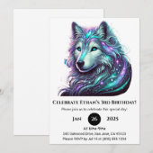 Galactische Spirit Wolf Verjaardag Kaart (Voorkant / Achterkant)