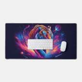 Galactische tijger, opvallende neondieren bureaumat (Keyboard & Muis)