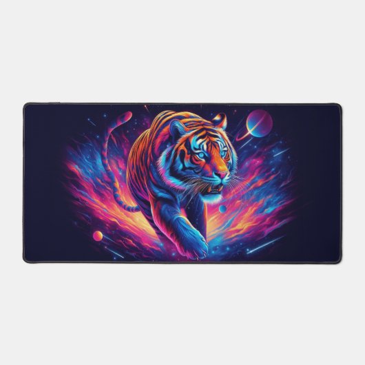 Galactische tijger, opvallende neondieren bureaumat (Voorkant)