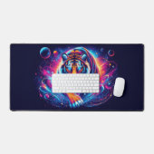 Galactische tijger, opvallende neondieren bureaumat (Keyboard & Muis)