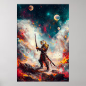 Galactische Tijger Samurai – Kosmische Zwaard Mees Poster (Voorkant)