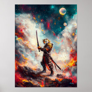 Galactische Tijger Samurai – Kosmische Zwaardmeest Poster