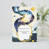 Galactische Veranderbare Ruimte Verjaardag Bedankkaart (Staand voorkant)