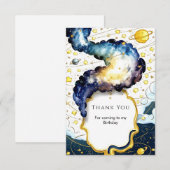 Galactische Veranderbare Ruimte Verjaardag Bedankkaart (Voorkant / Achterkant)