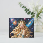*~* Galactische Vrouwen Fantasie Kosmische Jewel A Feestdagenkaart (Staand voorkant)