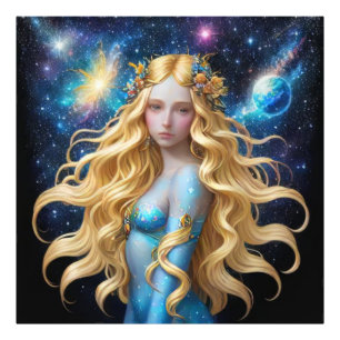 *~* Galactische Vrouwen Fantasie Kosmische Planete Foto Afdruk