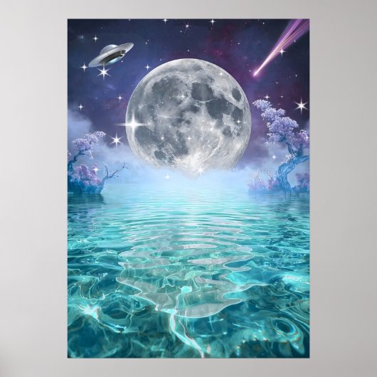 Galactische Weerspiegeling Poster (Voorkant)