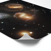 Galactische wrak in Stephans Quintet Poster (Hoek)