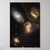 Galactische wrak in Stephans Quintet Poster (Voorkant)