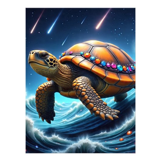 galactische Zee schildpad Foto Afdruk (Voorkant)
