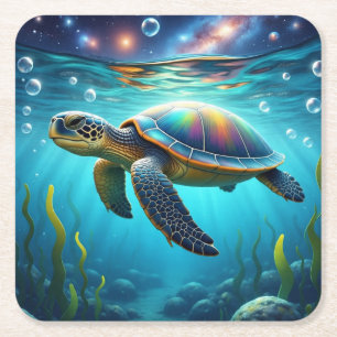 galactische Zee schildpad Kartonnen Onderzetters