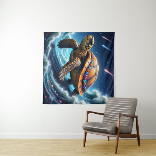 galactische Zee schildpad Wandkleed (In Situ (horizontaal))