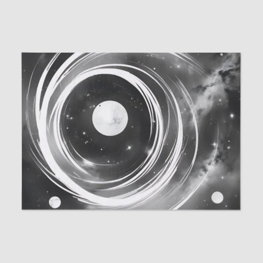 Galactische zwart-witruimte tissuepapier (Voorkant)