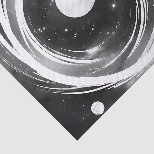 Galactische zwart-witruimte tissuepapier (Detail)