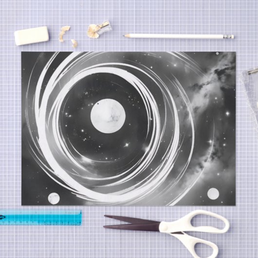 Galactische zwart-witruimte tissuepapier (Craft)