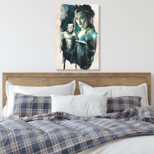 Galadriel, ELROND™ en Gandalf grafische kaart Canvas Afdruk (Insitu (Slaapkamer))