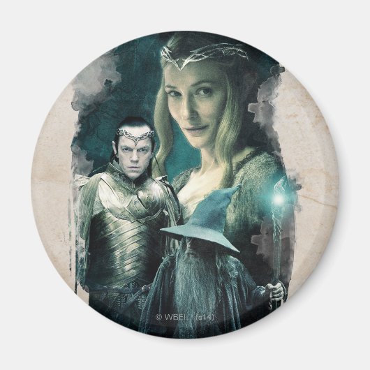 Galadriel, ELROND™ en Gandalf grafische kaart Magneet (Voorkant)