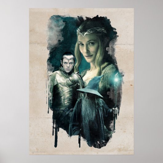 Galadriel, ELROND™ en Gandalf grafische kaart Poster (Voorkant)