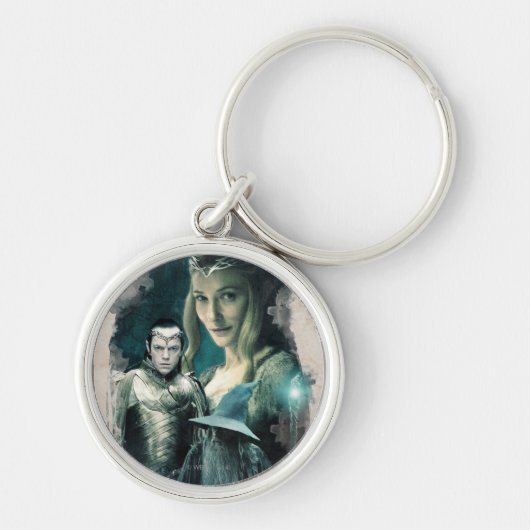 Galadriel, ELROND™ en Gandalf grafische kaart Sleutelhanger (Voorkant)