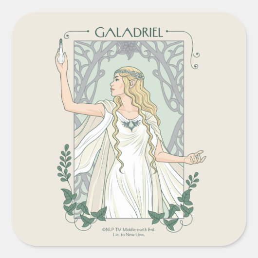 Galadriel Licht van Valinor Grafisch Vierkante Sticker (Voorkant)