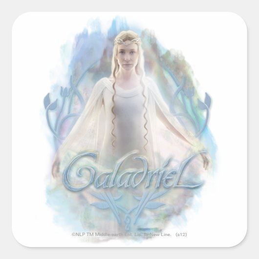Galadriel met naam vierkante sticker (Voorkant)