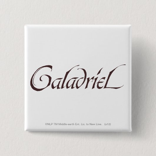 Galadriel Name Solid Vierkante Button 5,1 Cm (Voorkant)