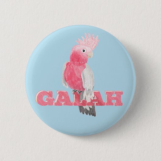 Galah Australain Bird Ronde Button 5,7 Cm (Voorkant)