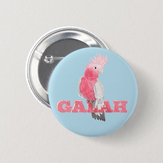 Galah Australain Bird Ronde Button 5,7 Cm (Voorkant /achterkant)