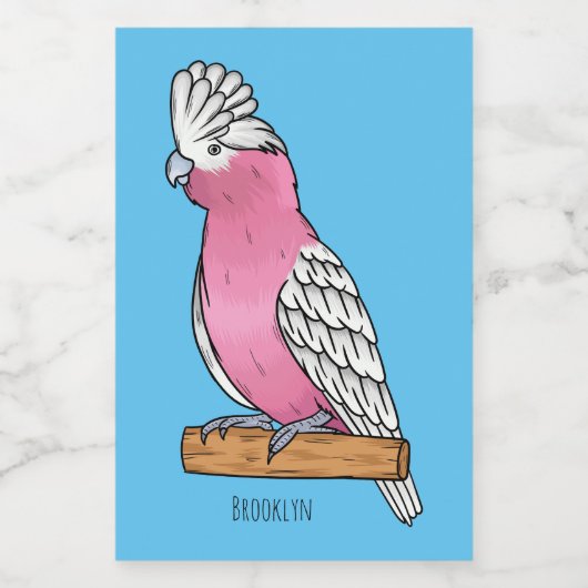 Galah bird cartoon illustration voedselcontainer etiket (Enkel label)