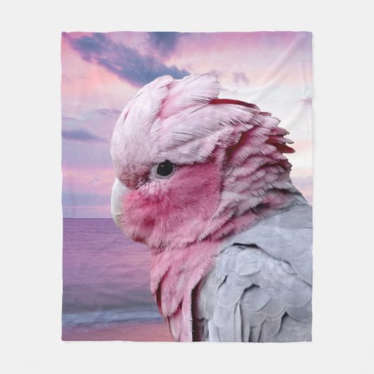 Galah Cockato Fleece Deken (Voorkant)