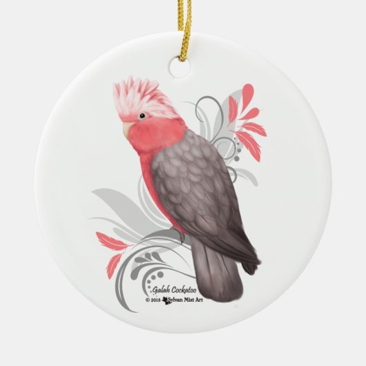 Galah Cockato Keramisch Ornament (Voorkant)