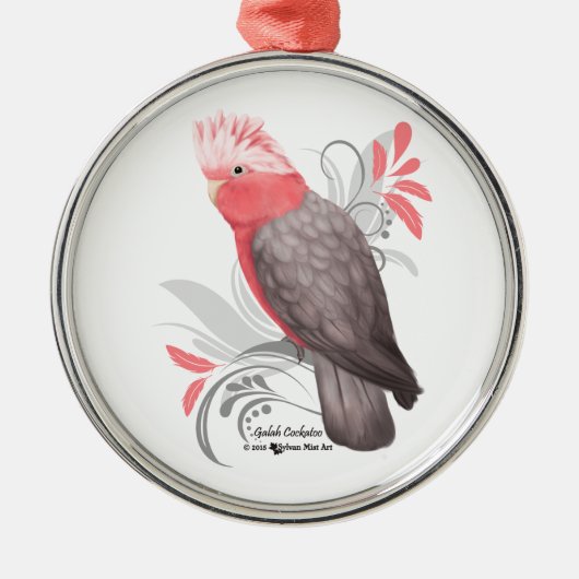 Galah Cockato Metalen Ornament (Voorkant)