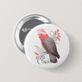 Galah Cockato Ronde Button 5,7 Cm (Voorkant /achterkant)
