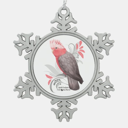 Galah Cockato Tin Sneeuwvlok Ornament (Voorkant)