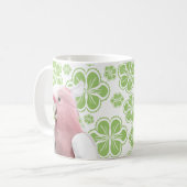 Galah Cockatoo Parrot Green Flowers Koffiemok (Voorkant links)