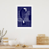 Galah Cockatoos (Rosékaketoe) Woodcut Poster (Keuken)