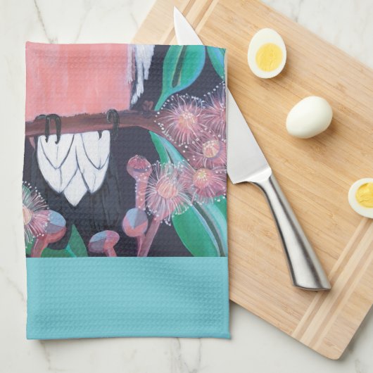 Galah & Gum Nuts Theedoek (Quarter Fold)