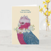 Galah kaketoe Gevouwen Wenskaart Kaart (Gele Bloem)