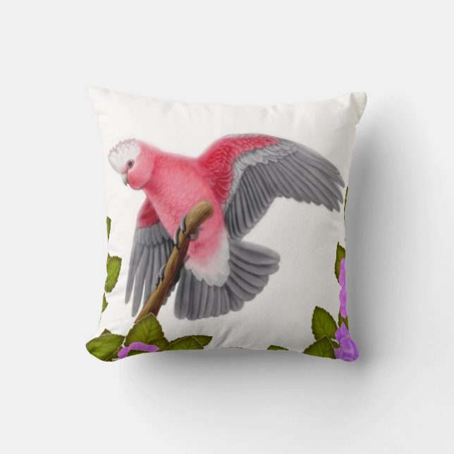 Galah Pink Cockatau Pillow Kussen (Voorkant)