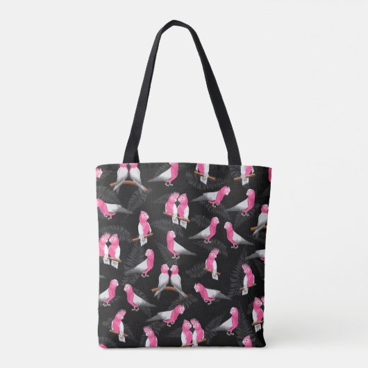Galah roze kaketoe patroon tote bag (Achterkant)