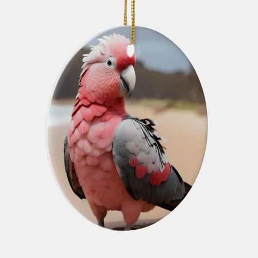Galah staande op het strand keramisch ornament (Rechts)