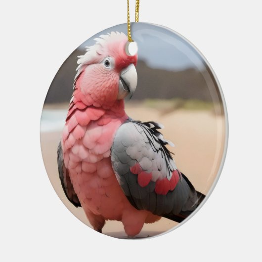Galah staande op het strand keramisch ornament (Links)