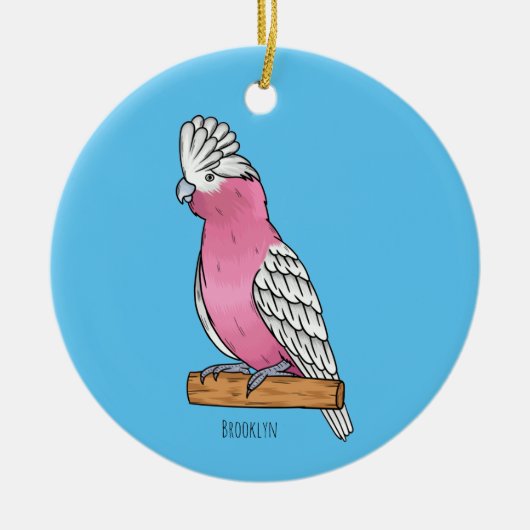 Galah vogel cartoon illustratie keramisch ornament (Voorkant)