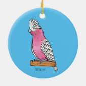Galah vogel cartoon illustratie keramisch ornament (Achterkant)
