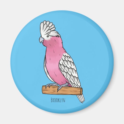 Galah vogelcartoon magneet (Voorkant)