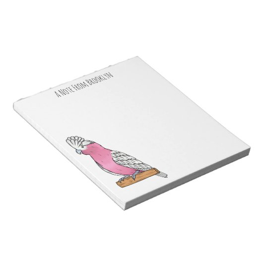 Galah vogelcartoon notitieblok (Schuin)