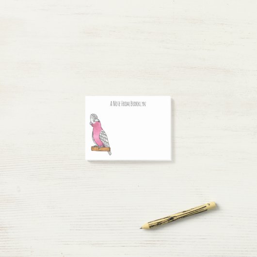 Galah vogelcartoon post-it® notes (Op bureau)