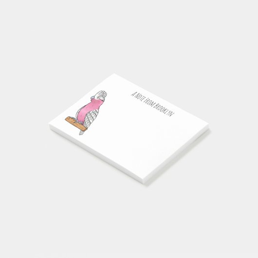 Galah vogelcartoon post-it® notes (Schuin)