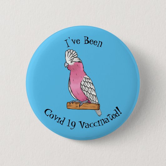 Galah vogelcartoon ronde button 5,7 cm (Voorkant)